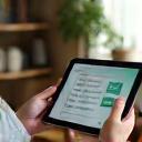 Flexible online lesson—student learning on tablet at home